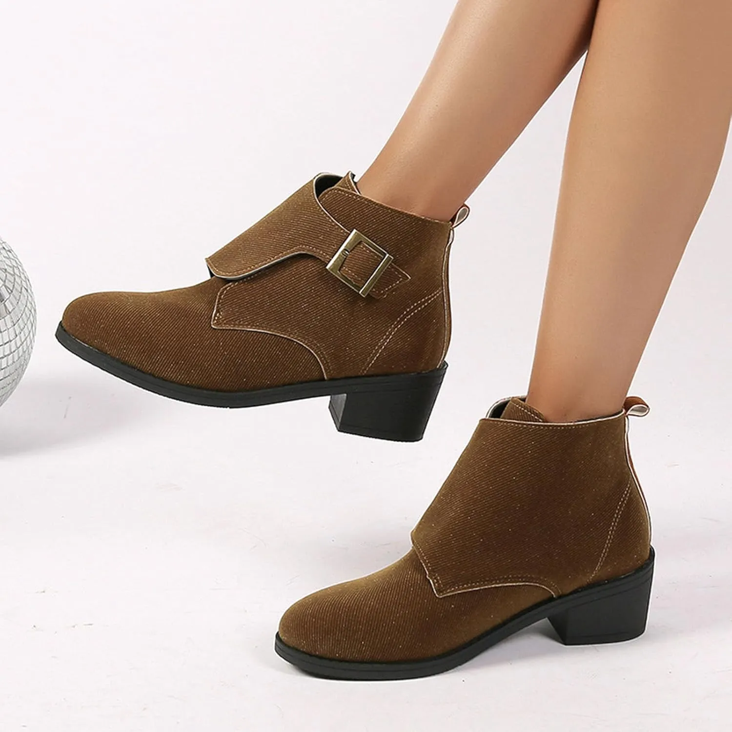 Women's Chunky Block Boots heels Side Zipper BootsKnee High Boots Casual Shoes Combat Chukka Side Zipper Rain Boots Cowboy