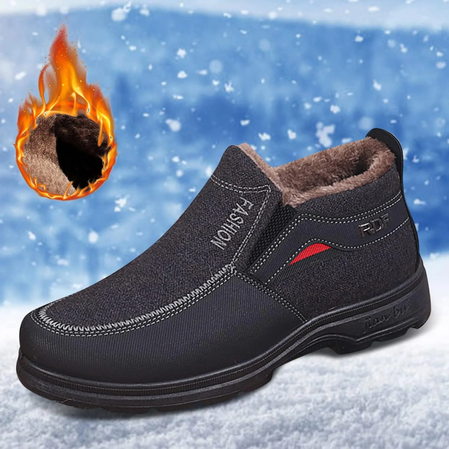 Womens Winter Boots with Zipper Adults Snow Ankle Boots Snow Boots for Womens Winter Shoes Warm Sporty Slip On Boot Non Slip Work Shoes Women Mens Snow Booties