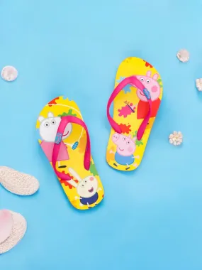 Yellow Bee Peppa Pig Colour Splash Flip-Flops for Girls