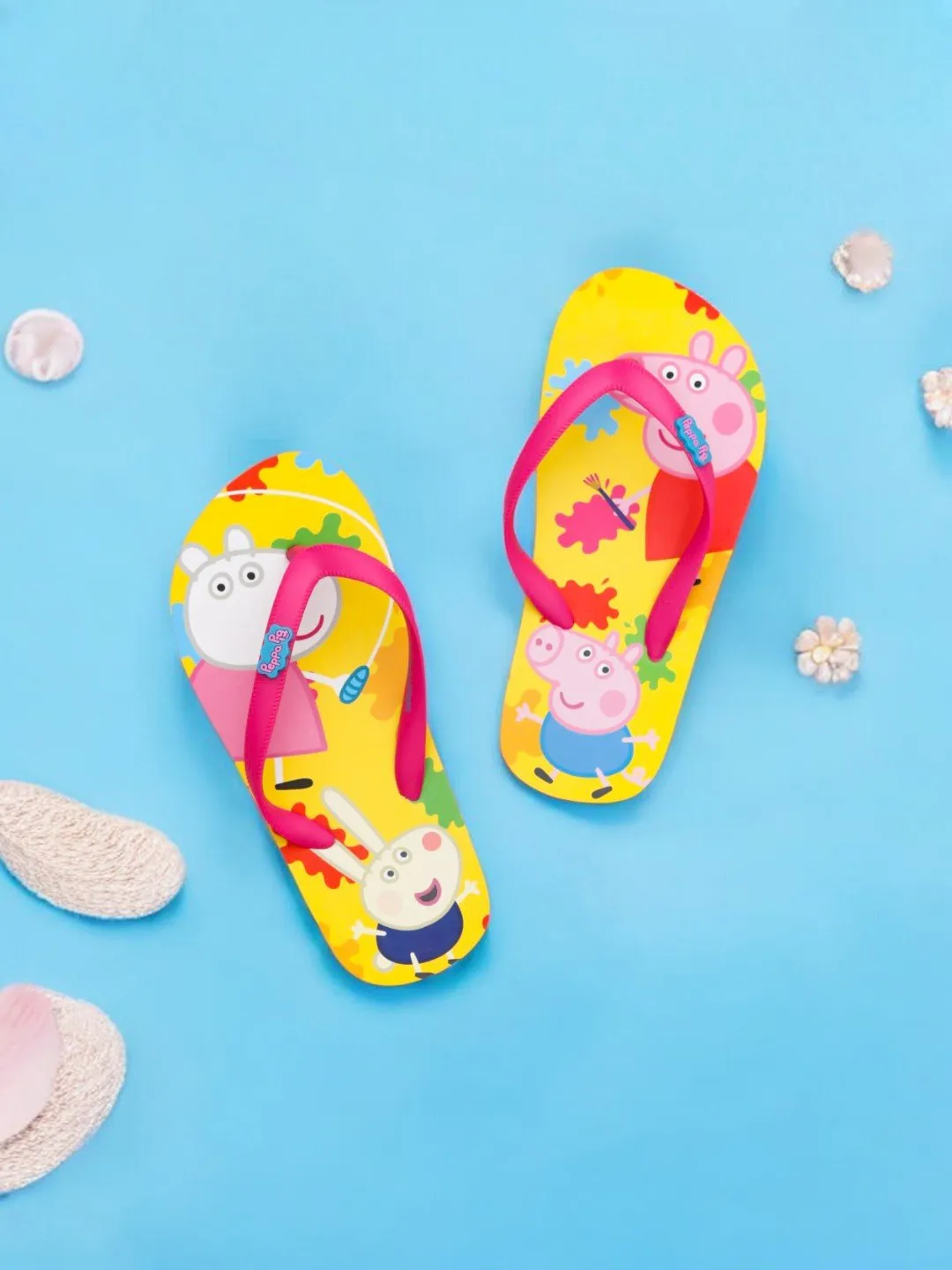 Yellow Bee Peppa Pig Colour Splash Flip-Flops for Girls