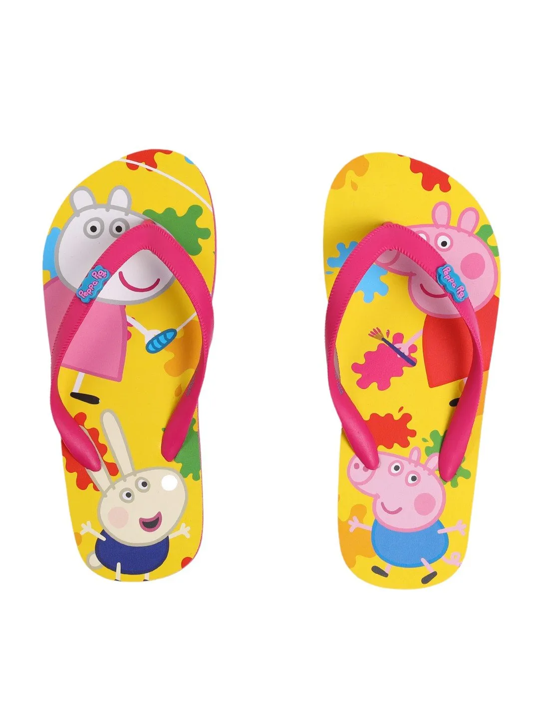 Yellow Bee Peppa Pig Colour Splash Flip-Flops for Girls