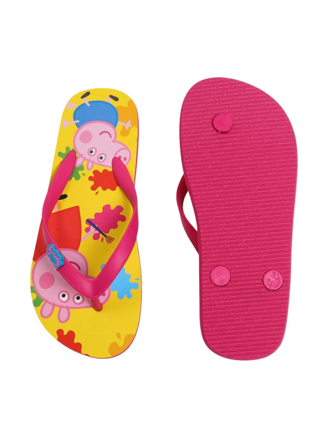 Yellow Bee Peppa Pig Colour Splash Flip-Flops for Girls