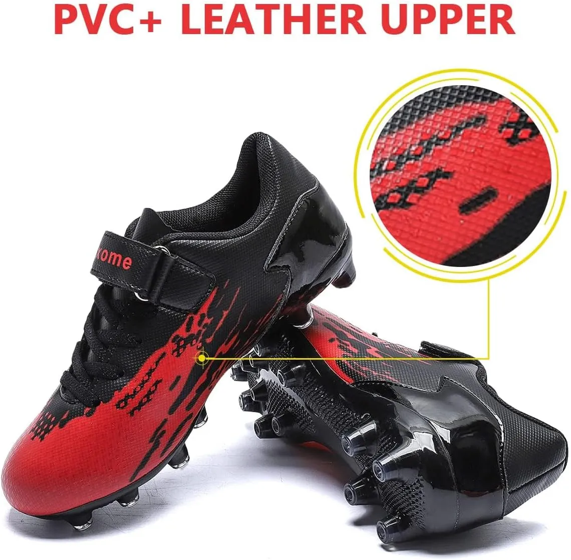 ziitop Kids Soccer Shoes for Boys Girls Youth Football Cleats Outdoor & Indoor Baseball Shoes, Lightweight Breathable Conical Studs, Running & Training for Students (Little Kids/Big Kids)